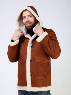 Дубленка зимняя куртка натуральная с капюшоном