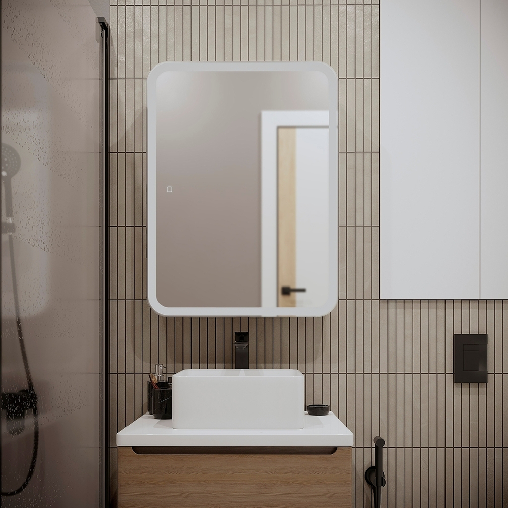 Зеркальный шкаф MIXLINE "Фиджи Flip" 600*800 (ШВ) универсал, сенсорный выкл.,светодиодная подсветка