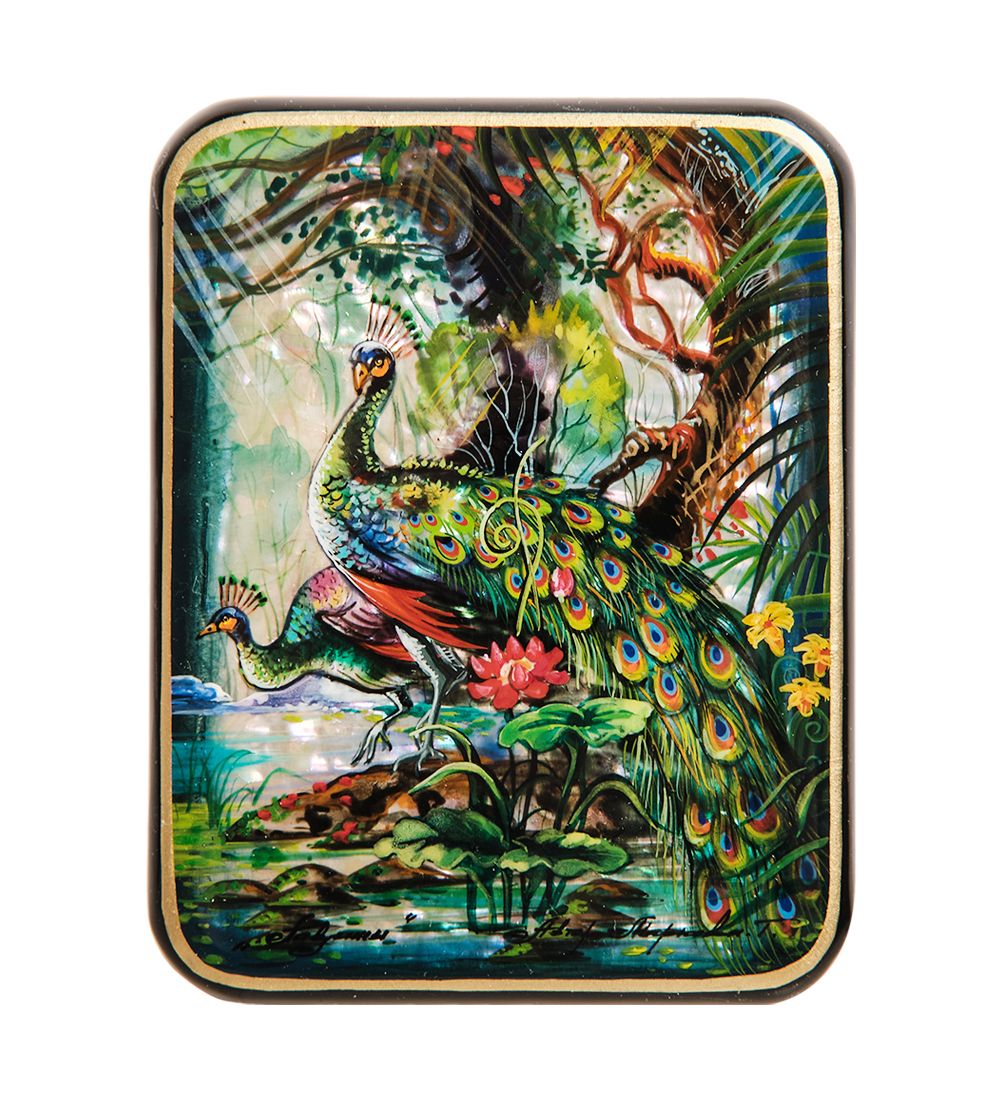 Народные промыслы ШК-55/170 Шкатулка «Павлины» исп. Маркова