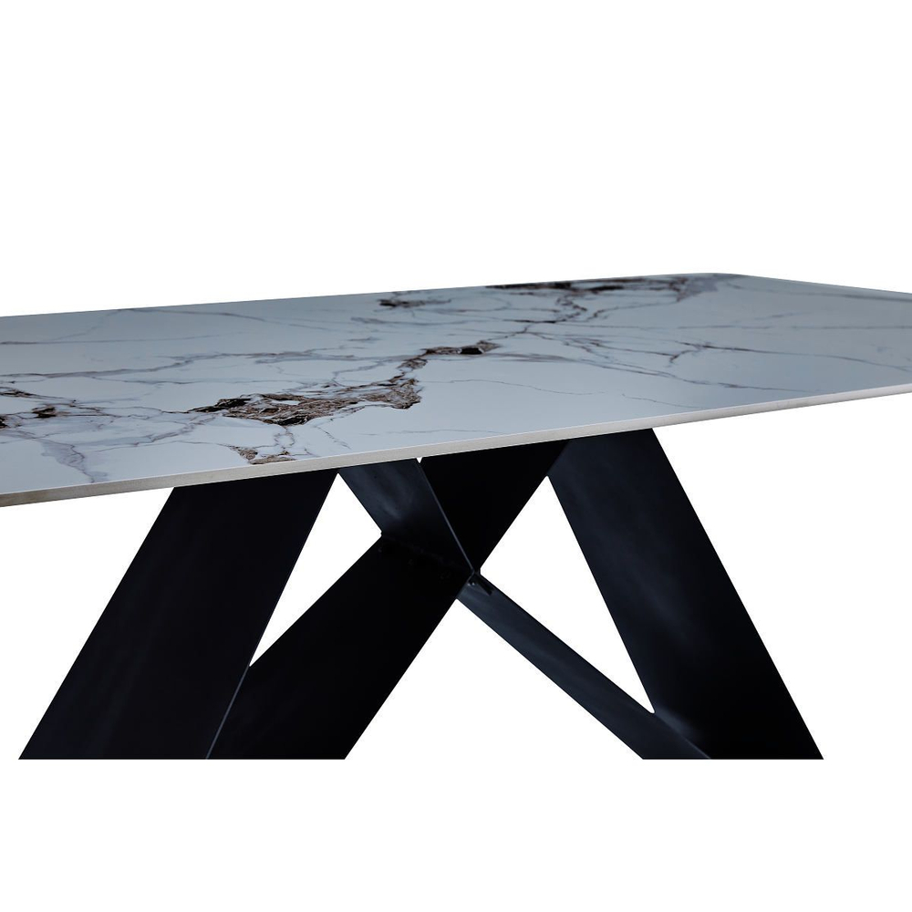 Стол керамический LA ALTA PLATON Patek Philippe 180*90*76, каркас черный