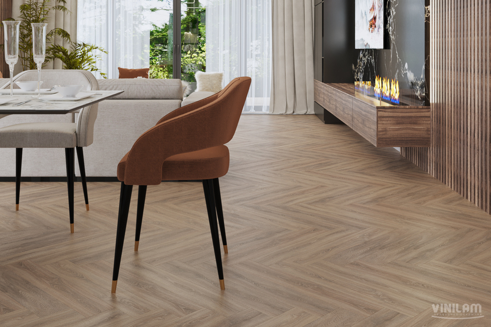 Виниловый ламинат VINILAM PARQUET Herringbone GD11355 Паркет Монпелье Glue