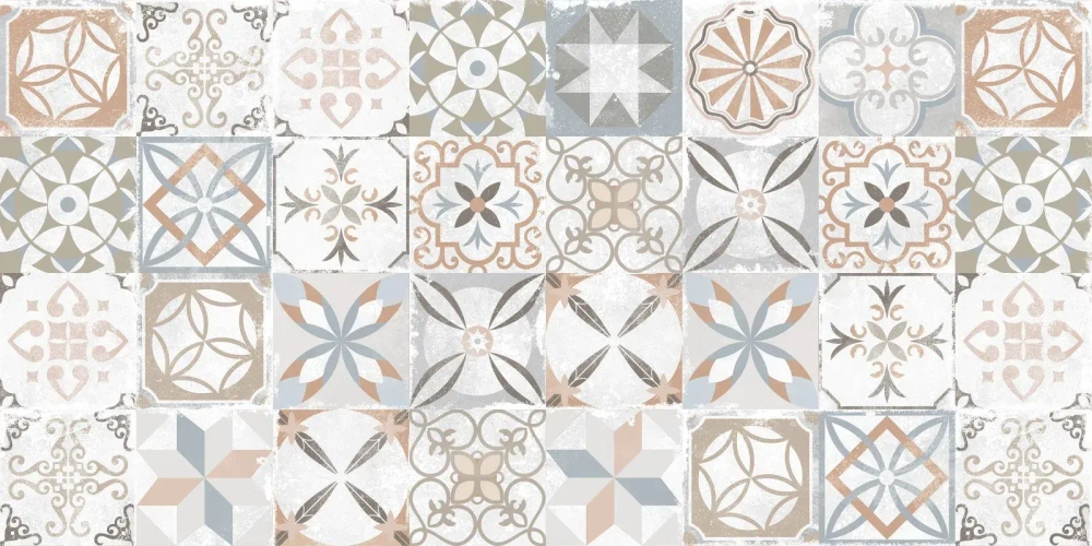 Керамогранит Alma Ceramica GFU60120BTP14R Beton PRO 60x120 микс глазурованный матовый / противоскользящий / карвинг пэчворк / с орнаментом