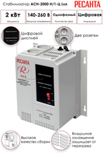Стабилизатор напряжения Ресанта LUX АСН-2000Н/1-Ц