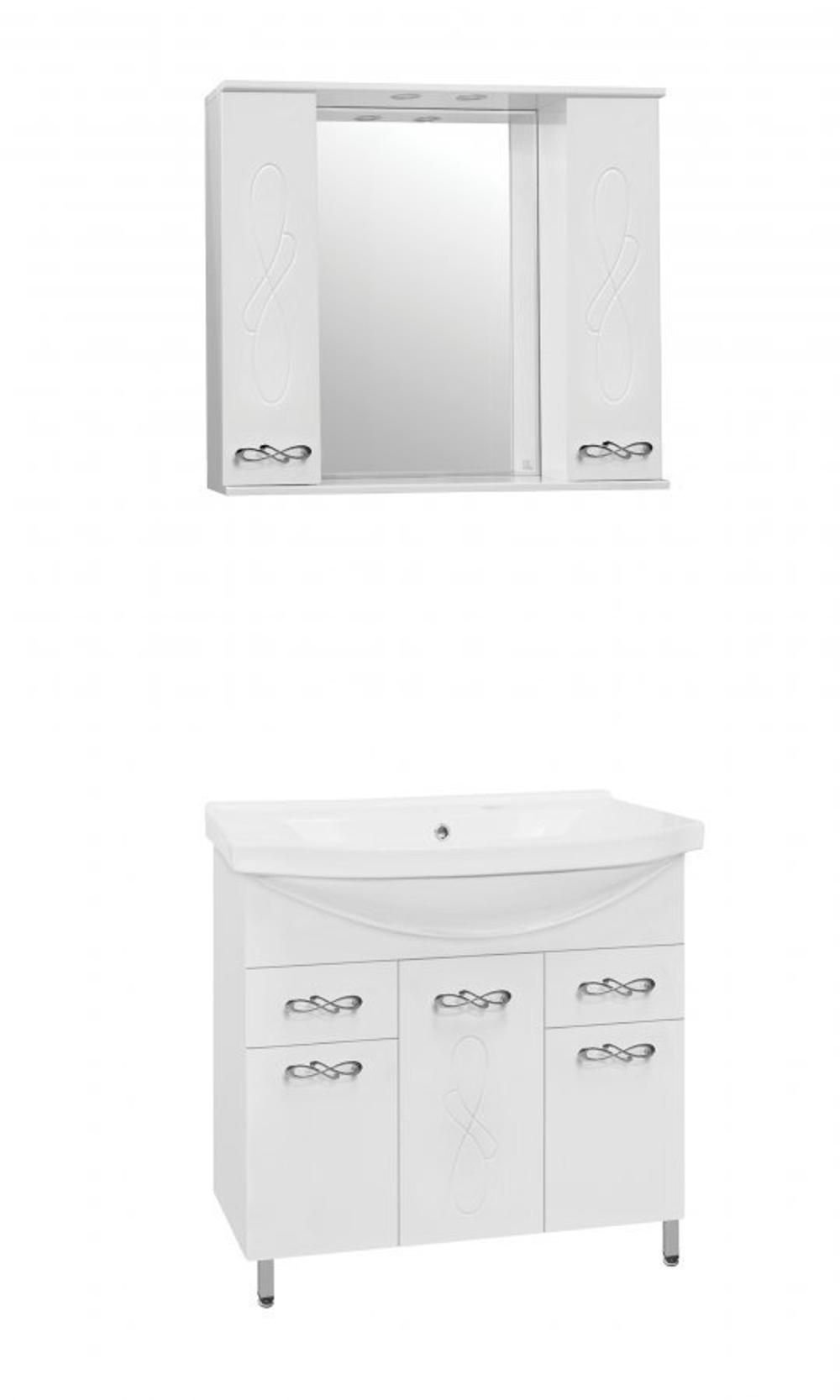 Тумба с раковиной Style Line Венеция 90 (2 ящ.) под умывальник Эльбрус 90