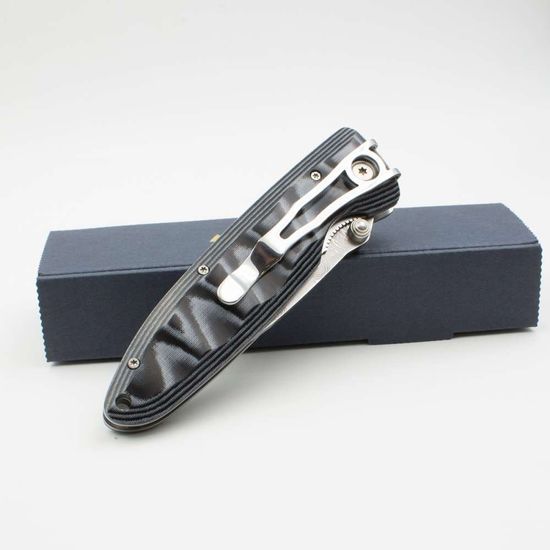 Складной нож Mcusta Damascus Basic Folder MC-0010D c клинком из стали VG-10 San Mai (Laminated Stainlesss Damascus) рукоять микарта