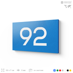 Табличка с номером 92 на дверь квартиры, для офиса, кабинета, аудитории, склада, голубая 120х70 мм, Айдентика Технолоджи