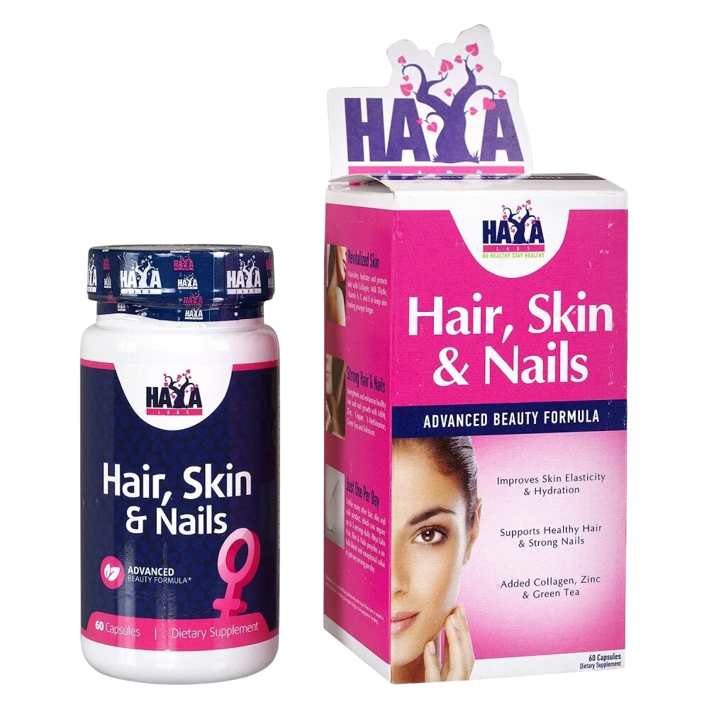 Haya Labs Hair, Skin, and Nails 60 Caps , Комплекс для Кожи, волос и ногтей