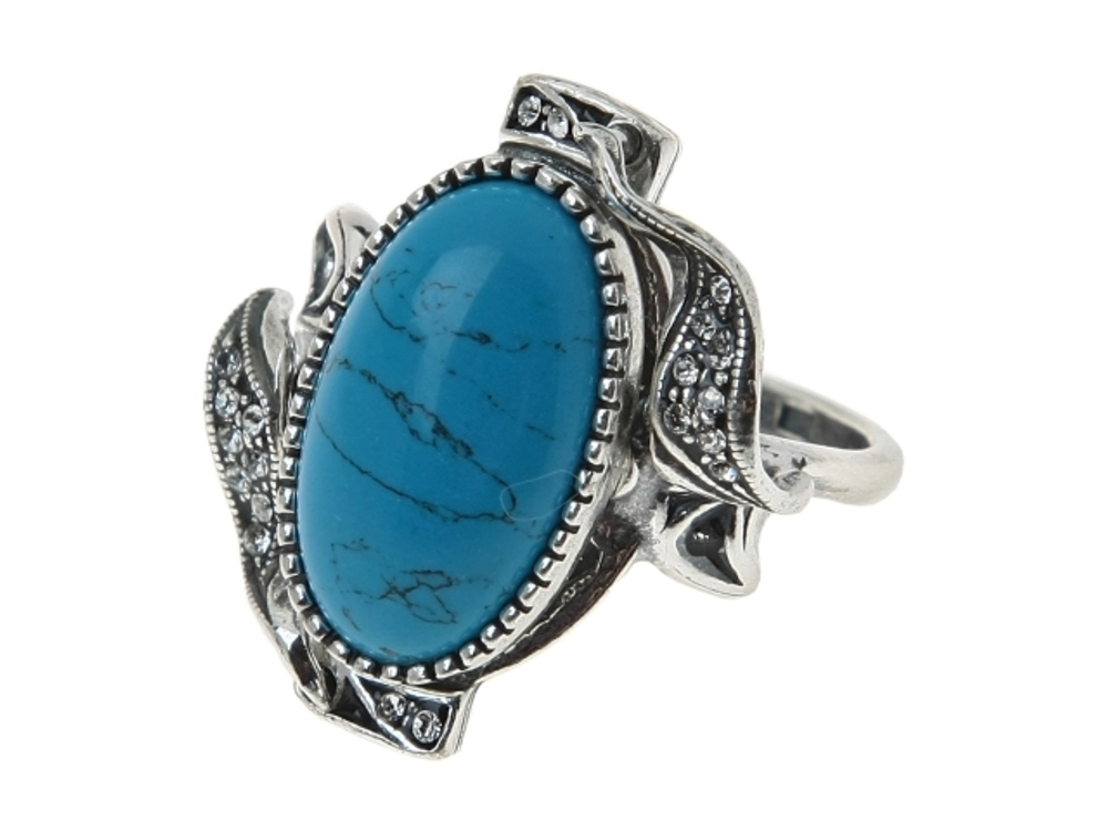 "Виньетка" кольцо в серебряном покрытии из коллекции "Самоцветы" от Jenavi