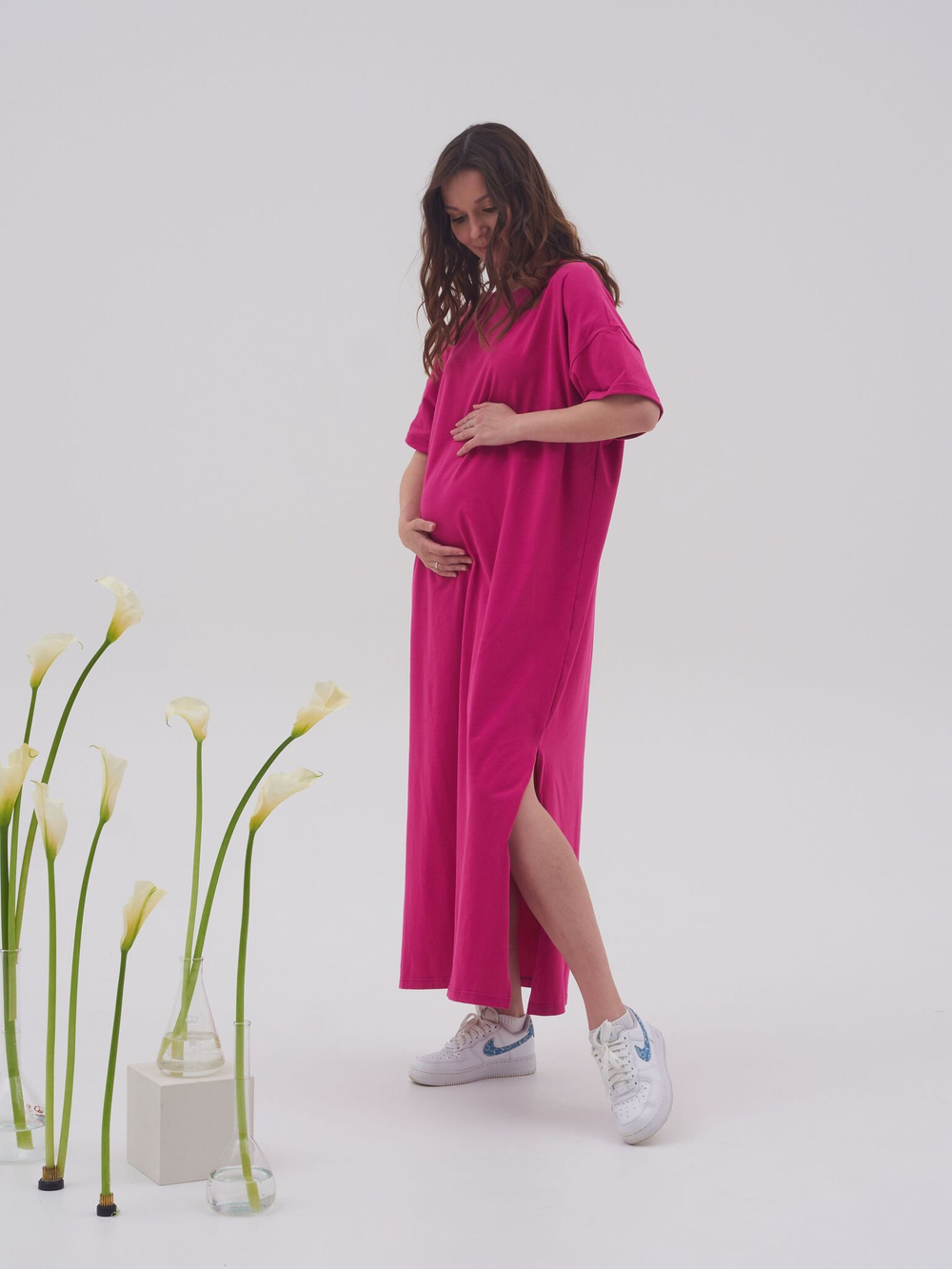 Платье футболка Миди