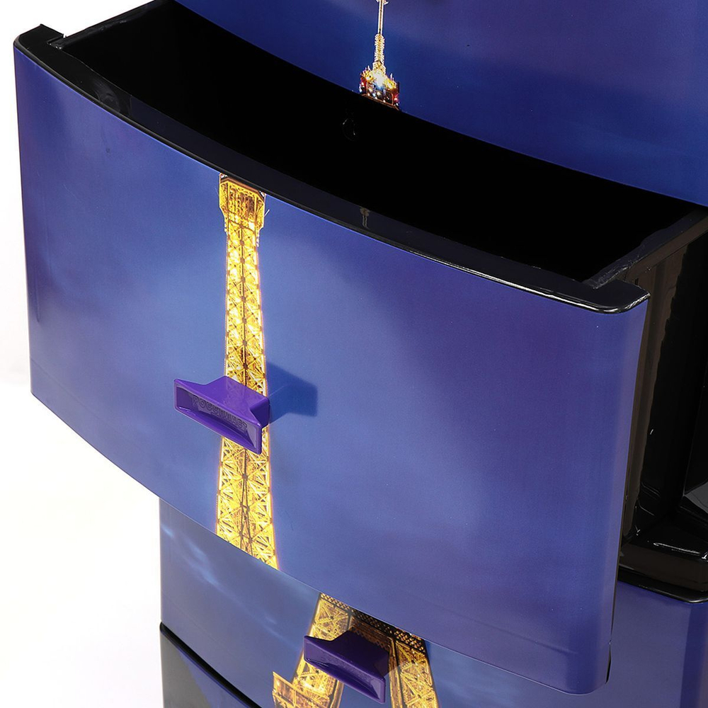 Комод 4 ящика, Париж, 38х47х98 см, чер, РП-451, Росспласт