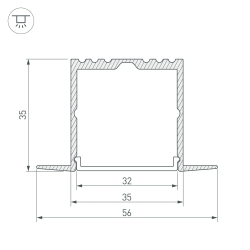 Профиль ARH-POWER-F-W35-2000 ANOD (Arlight, Алюминий) 016139