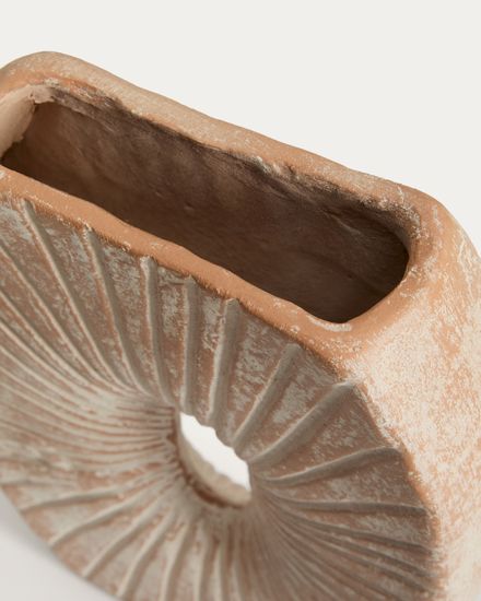 Ваза Valura из папье-маше розового и бежевого цвета 31 см