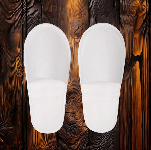 Тапки пэт, закрытый мыс (100 пар) одноразовые подошва 3 мм, белые