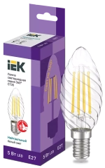 Лампа светодиодная CT35 свеча вит. 5Вт 230В 4000К E27 серия 360° IEK LLF-CT35-5-230-40-E27-CL