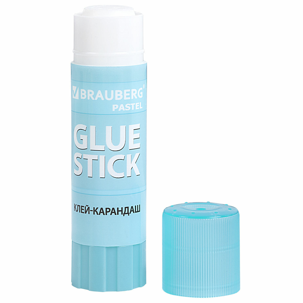Клей-карандаш в пастельном корпусе BRAUBERG PASTEL 15 г PVP-основа ассорти (20 штук в упаковке)