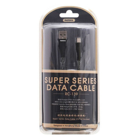 Кабель USB - Type-C Remax RC-139a (пружина) Черный