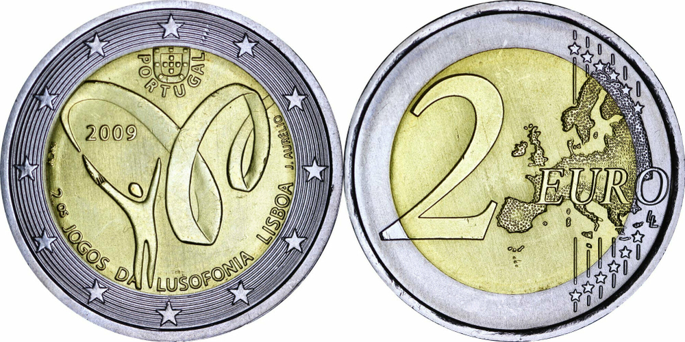 Португалия 2 евро, 2009 Португалоязычные игры 2009 UNC