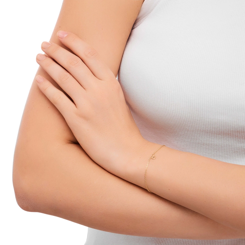 Вечный браслет Персонализация с Буквой – Золото