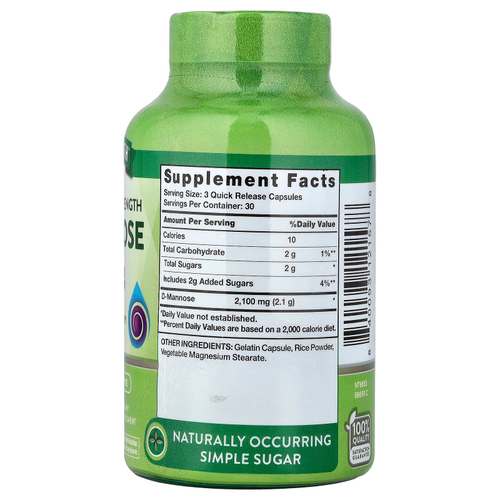 Nature's Truth, D-манноза, 90 капсул с быстрым высвобождением (700 мг в 1 капсуле)