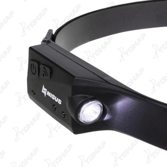 Фонарь налобный сенсорный LED-120 LM, COB-340 LM, IPX4, USB (N-FN-HL65) NISUS