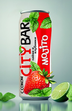 Напиток безалкогольный сильногазированный. ЖБ. 0.45л. CityBar Mojito. «Клубника-Лайм» 1/12
