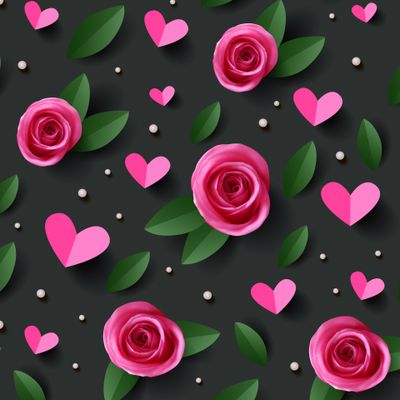 Розы и сердечки