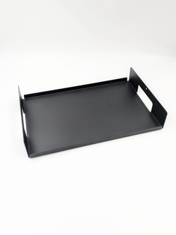 Поднос металлический прямоугольный с ручками, черный