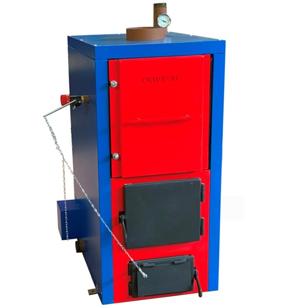 Твердотопливный котел "СТАРТ-30-v4" (левый)+регулятор