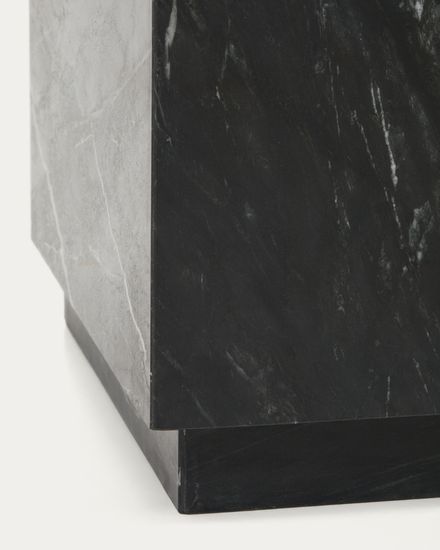 Приставной столик Sorein из черного мрамора 40 x 40 см