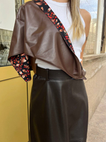 Юбка экокожа шоколад
