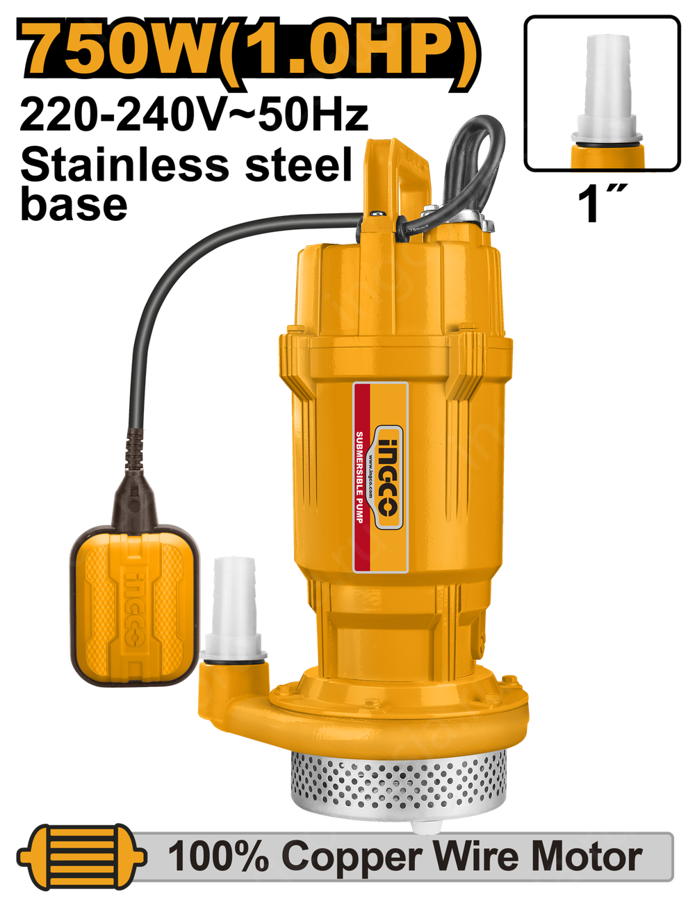 Насос дренажный 120л, 750 Вт, кор