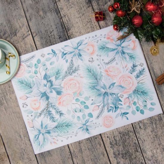 Салфетка на стол "Christmas flowers" 30х40см