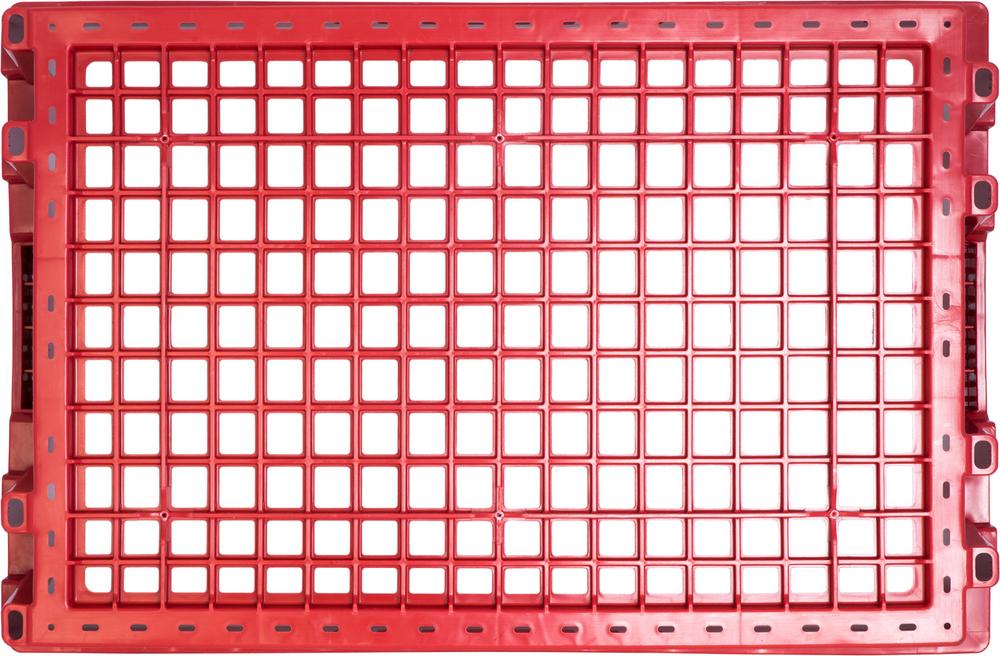 Ящик перфорированный 600×400×152, арт.: 403, объём 27, красный, код: 01466