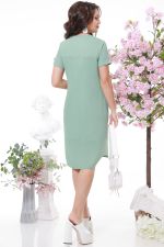 Платье с V-образным вырезом оливкового цвета DStrend (Акция)