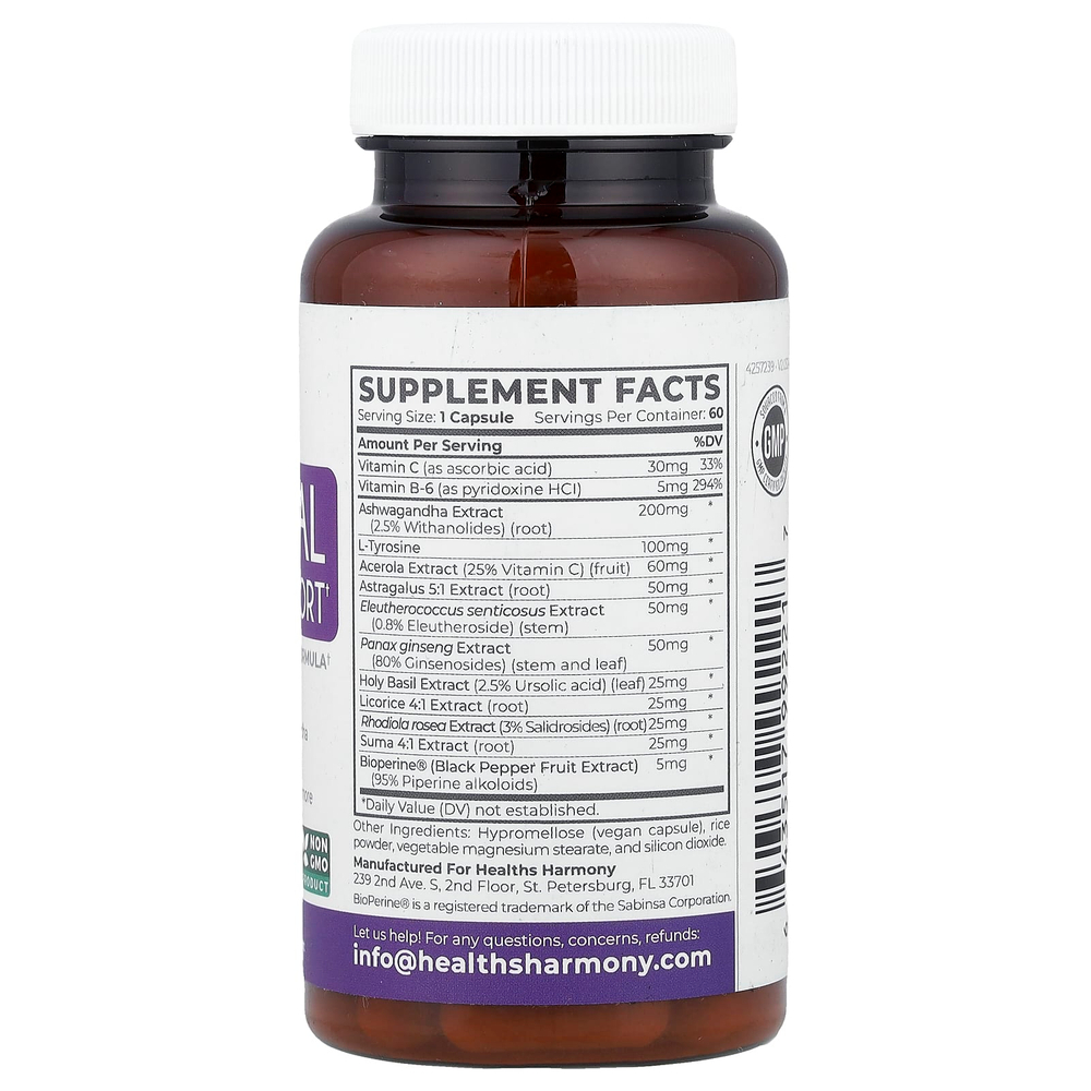 Healths Harmony, поддержка надпочечниковой системы, 60 капсул
