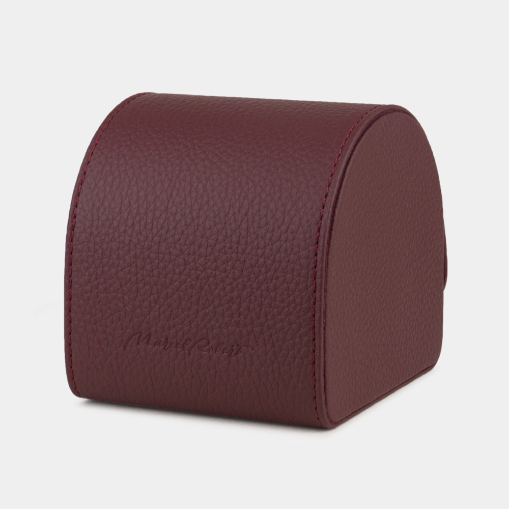 Коробка для часов из кожи теленка, бордового цвета