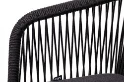 "Марсель" стул плетеный из роупа, каркас алюминий темно-серый (RAL7024) муар, роуп темно-серый круглый, ткань темно-серая 027