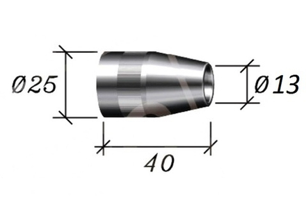 BU-02123 Сопло коническое газовое 13*40L Robo ARCTEC