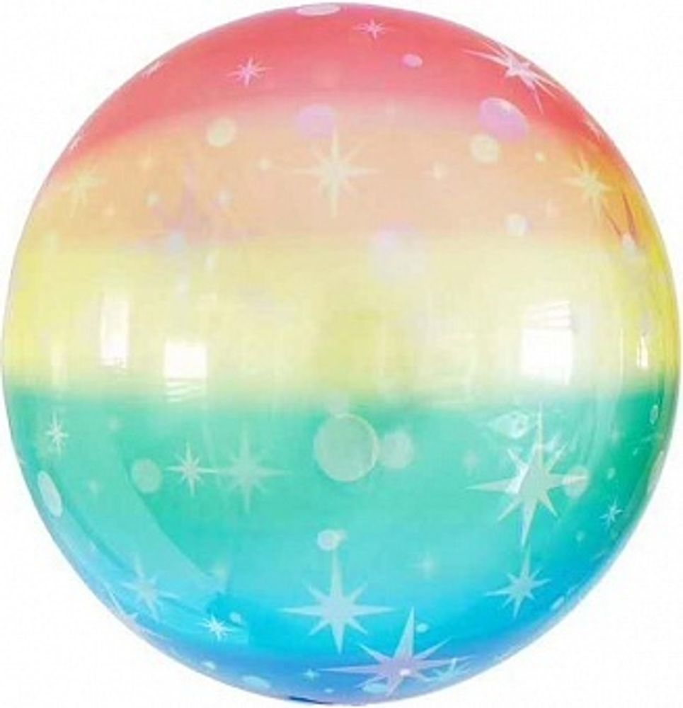 К 18&#39;&#39; Сфера 3D Deco Bubble Звездные искры Радужный