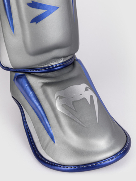 Щитки Venum Elite Grey/Metalic Blue/Silver