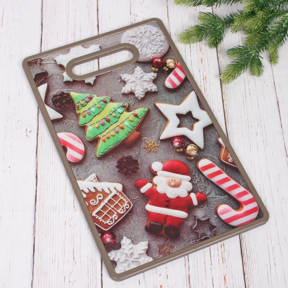 Доска разделочная пластиковая 37*23см «Новогодние пряники»