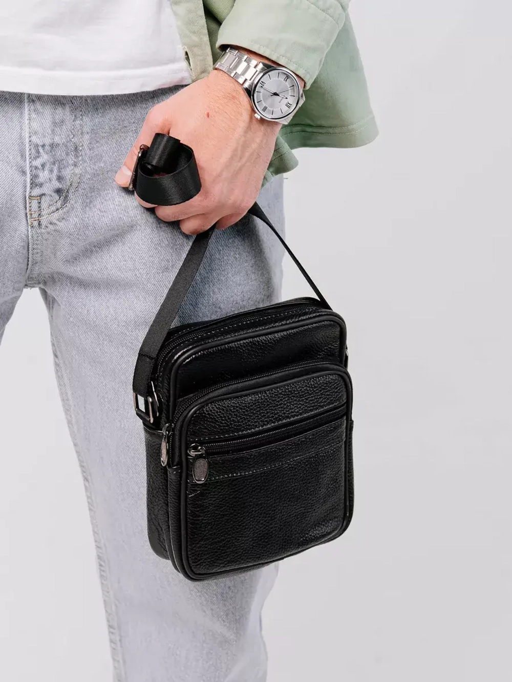 Сумка через плечо кожаная барсетка