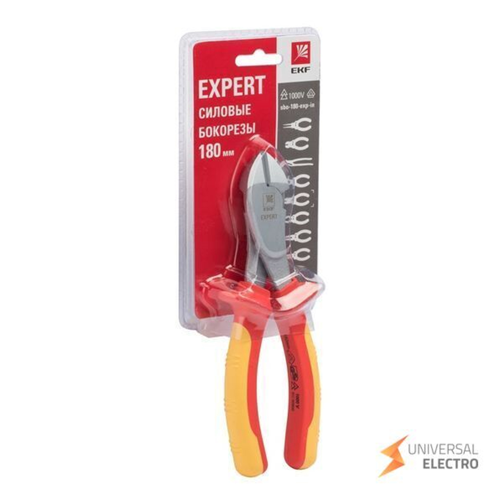 Силовые бокорезы Expert 180 мм 1000В EKF