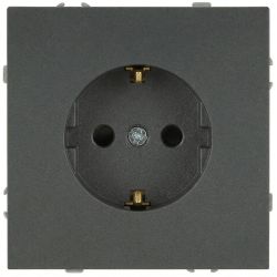 Розетка ЭРА Galaxy 15-2101-06 c заземлением 2P+E Schuko 16А-250В IP20 графит | Эра Galaxy