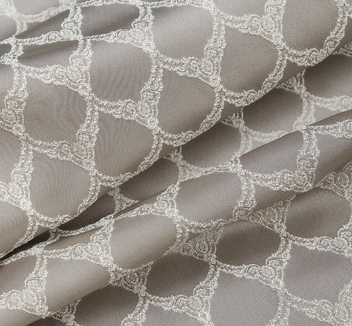 Мебельная ткань FIORELLA из серебристого жаккарда с рисунком 1,4 м