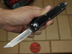 Нож Microtech Ultratech T/E - черная рукоять, танто клинок сатин + запчасти RK-387