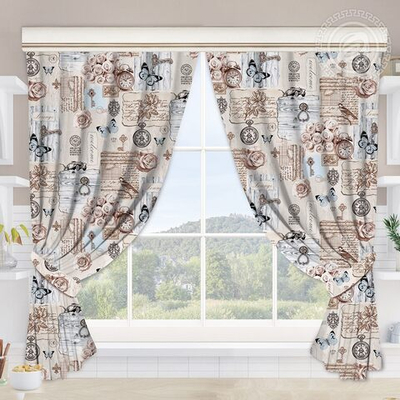 Шторы для кухни с подхватом Либретто Ш.145.180 АРТ ДИЗАЙН 145*180