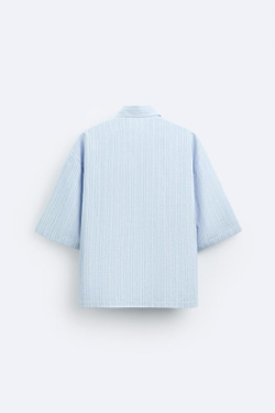 ZARA РУБАШКА В ПОЛОСКУ, СИНИЙ/БЕЛЫЙ