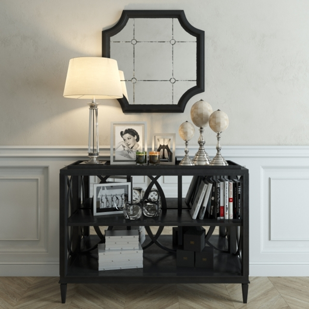 Консоль чёрная с полками