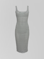 Платье by Gor 23221 удлиненное в полоску на широких лямках